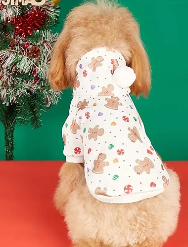  Perros Gatos Saco y Capucha Disfraz de Navidad Traje de Navidad Adorable Fiesta Invierno Transpirable Suave Lavable Cómodo Navidad Exterior Casual Diario Ropa para perros for Bichón Frisé Pomerania