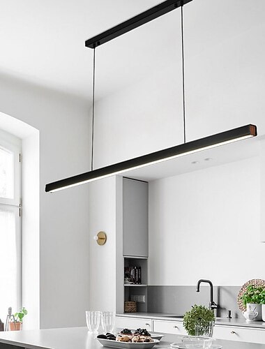  moderne led-hanglamp dimbare led-kroonluchter lineair ontwerp 60/80/100cm hanglamp voor eetkamer keukeneiland ontbijtruimte woonkamer 110-240v