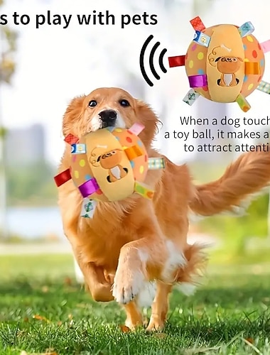  1pc Interactive Pet Ball Toy with Squeaker for Fun Training and Playtime
