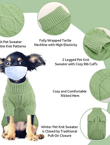  Chien Chat Pull Mode Occasionnel Hiver Chaud Respirant Doux Lavable Confortable Extérieur Décontracté Quotidien Vêtements pour Chiens for Bichon Frisé Spitz Nain Bébé Animal Papillon Petit