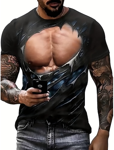  Grappig spier T-Shirt Anime Afdrukken 3D Grappig Street Style Voor Voor heren Volwassenen 3D afdrukken