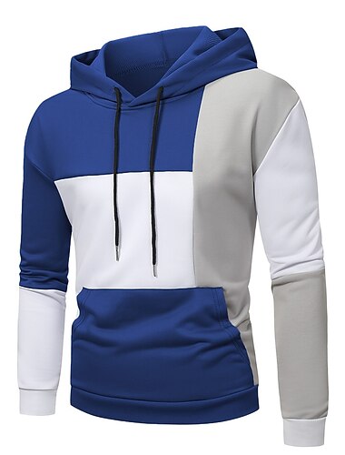  Homens Moletom Preto Rosa Verde Tropa Azul Com Capuz Bloco de cor Bolsos Desportos e Ar livre Diário Feriado Roupa de rua Legal Casual Primavera & Outono Roupa Moletons Moletons