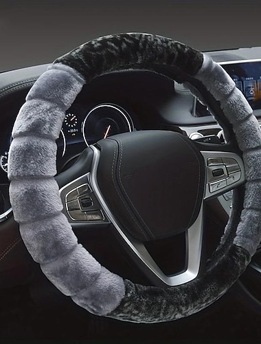  téli rövid plüss kormányburkolat téli meleg autóbelső szett kreatív varrás többszínű minta