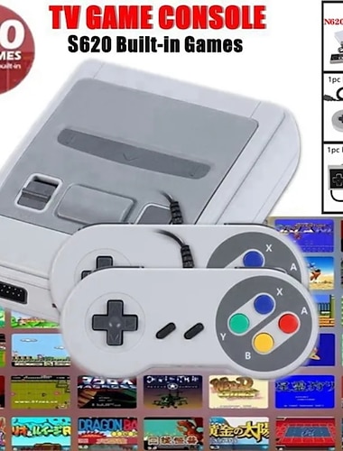  ingebouwde 620 games mini-tv-gameconsole 8 bit retro klassieke draagbare gaming-speler av / hdmi-uitgang videogameconsole speelgoed, kerstverjaardagsfeestje cadeaus voor vrienden en kinderen