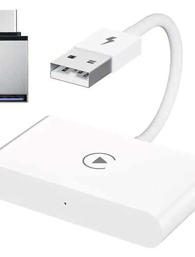  Drahtloser Carplay-Dongle für kabelgebundene Carplay-Autos, wandelt kabelgebundenes in kabelloses Carplay um, unterstützt Online-Updates & Spiele seit 2015 um Autos & iOS 10