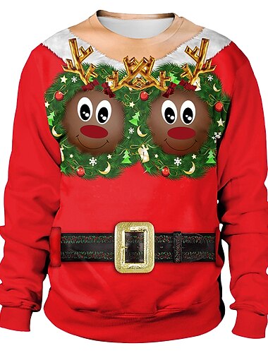  Navidad Elfo Traje de cosplay Sudadera Pullover Anime Impresión 3D 3D Gráfico Para Pareja Hombre Mujer Adulto Impresión 3D