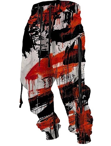  Graffiti Abstrakt Herren 3D-Druck Jogginghose Trainingshose Jogginghose Jogger Hosen Hose Outdoor Strasse Casual Polyester Rot Blau Purpur S M L Mittlere Taillenlinie Elastizität Hose