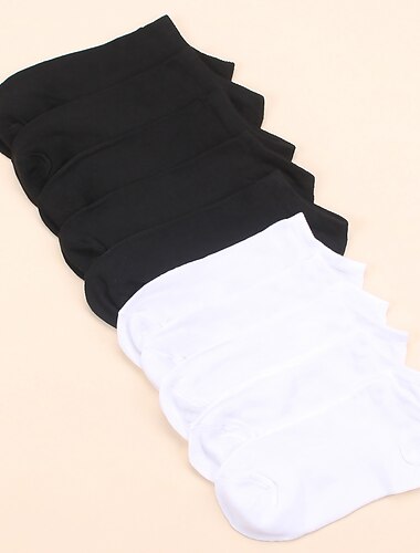  10 par ankelstrømper til kvinder lavt udskårne sokker fungerer dagligt ensfarvede fritidsstrømper af polyester