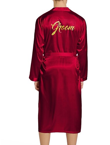  Hombre Túnica Albornoces Bata de seda Kimono de seda 1 pcs Plano Elegante Casual Confort Hogar Diario Cama Seda sintética Comodidad Templado Escote en Pico Manga Larga Cinturón Incluido Otoño Invierno