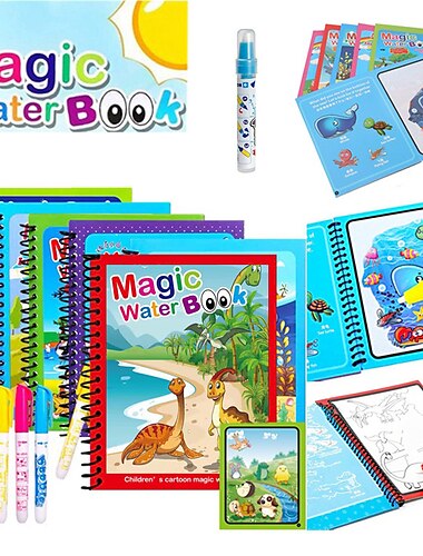  1st magisk bok vattenritning montessori leksaker återanvändbara målarbok magisk vatten ritbok sensoriska leksaker för tidig utbildning