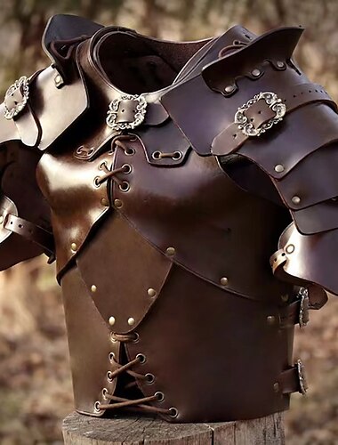  Retro Vintage Mittelalterlich Renaissance Rüstung Schulterpanzer Brustschutz Ren Faire Krieger Ritter Wikinger Unisex Vikinger Halloween Karneval Leistung LARP Renaissance-Messe Erwachsene