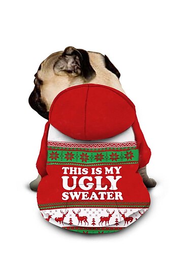  уродливый свитер, толстовка с капюшоном для собак с буквенным принтом, текстовые мемы, свитера для собак для больших собак, свитер для собак, однотонный мягкий флис, одежда для собак, толстовка с