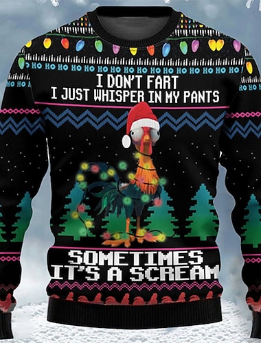  ruma joulupaita miesten neulepusero neulepusero kalkkunaprintti neule neuleet uudenvuodenaattona pusero ulkoilu päiväloma pitkähihaiset neulepuserot musta syksy talvi s m l neulepuserot