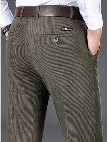  Hombre pantalones de traje Pantalones de Pana Pantalones Pantalones de traje Bolsillo Plano Comodidad Transpirable Exterior Diario Noche Moda Casual Dunkelkaki Negro