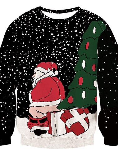  Papá Noel Diosa Pullover Sudadera navideña divertida Impresión 3D Para Pareja Hombre Mujer Adulto Navidad Carnaval Mascarada Impresión 3D Fiesta Navidad