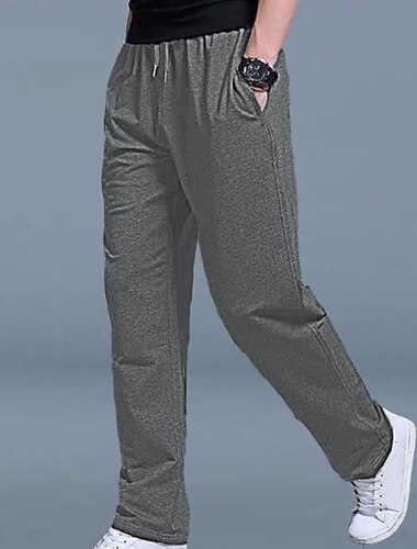  Voor heren Joggingbroeken Jogger Vrijetijdsbroek Joggingbroek met rechte pijpen Trekkoord Elastische taille Recht been Effen Buiten Uitgaan Modieus Streetwear Zwart Marine Blauw Micro-elastisch