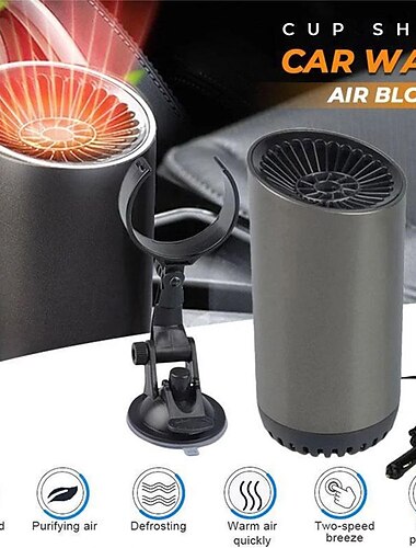  12V Heater For Auto Car Heater Cup Shape Car Warm Air Blower Electric Fan Windshield Defogging Demister Defroster Portable Car
