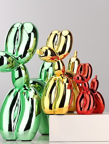  glanzende ballon hond standbeeld home decor moderne kunst funky beelden voor salontafel keuken decoraties decor trendy kleurenschema's kamer esthetische metalen textuur gouden sculptuur hond