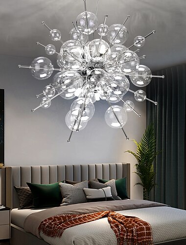  Blasen-Kronleuchter, 65 cm, Kugel-Design-Kronleuchter, Gold, Silber, für Kücheninsel, Wohnzimmer, Esszimmer, Schlafzimmer, Lichter 110–240 V