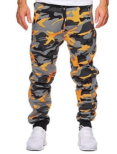  Per uomo Pantaloni della tuta Jogging Pareggiatore Pantaloni Pantaloni mimetici Vita elastica Jacquard Mimetico All'aperto Lunghezza intera Informale Giornaliero Cotone Streetwear Blu mimetico
