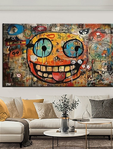  Handgefertigtes Graffiti-Kunstgemälde, handgemalte Wandkunst, Straßenkunst, Graffiti-Ölgemälde, Popkultur-Wandkunst, Graffiti-Wandkunst, Straßenkunst-Gemälde, Dekor, gerollte Leinwand, kein Rahmen,