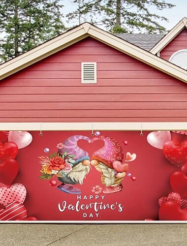 Valentijnsdag buitendecoraties garagedeurhoes banner kabouters grote achtergronddecoratie voor buiten garagedeur huis muurdecoraties evenement feest parade