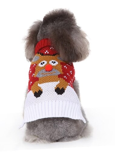  Chien Chat Pull Fête Occasionnel Hiver Respirant Doux Lavable Confortable Noël Extérieur Décontracté Quotidien Vêtements pour Chiens for Bichon Frisé Spitz Nain Bébé Animal Papillon Petit