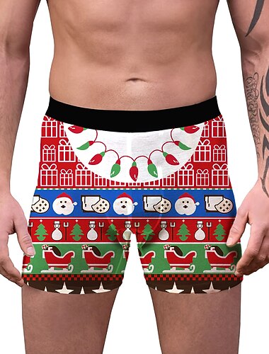  Kerstcadeaus Boxer shorts Ondergoed Voor heren Kerstmis Kostuum feest Volwassenen Kerstmis Carnaval Maskerade Kerstmis Feest