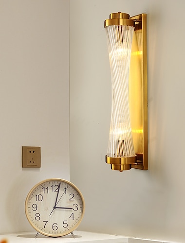  Современный настенный светильник из золотого хрусталя вращающейся формы 2 стеклянных настенных светильника e14 Настенный светильник из стеклянного хрусталя подходит для спален, столовых, гостиных и