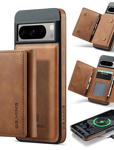  هاتف غطاء من أجل غوغل Pixel 8 Pro غطاء خلفي مغناطيس فتحة لبطاقة مكتب  /  الأعمال TPU جلد PU