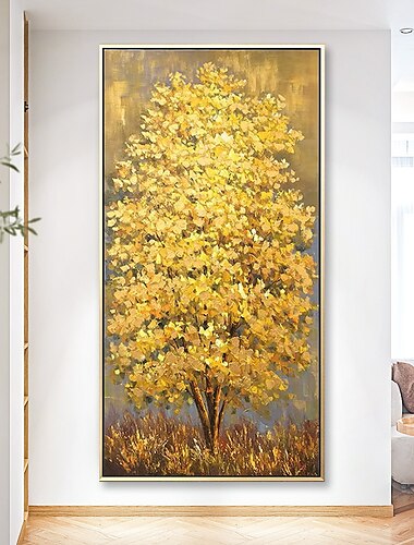 100% håndmalt stort moderne lerret kunst oljemaleri gyldentre malerier til hjemmet stue hotell dekor vegg kunst bilde rullet uten ramme