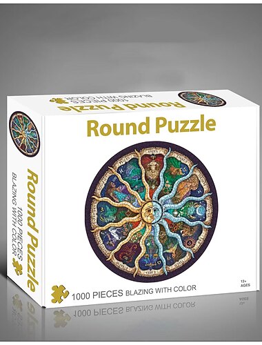 Kreative 1000 Teile flaches weißes Kartenpapier verdicktes Puzzle kreisförmiges Mondliebe-Meer-Puzzlespielzeug für Erwachsene