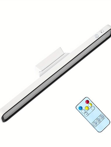  Wiederaufladbare magnetische LED-Leseleuchte, Schreibtischlampe, 3 Farbmodi, stufenloses Dimmen, Augenschutz, Fernbedienung, Tischlampe, Touch-Dimmung, Schlafzimmer-Schlafsaal-Licht