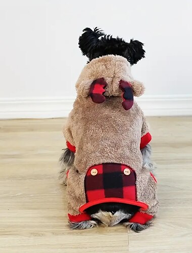 Hund Katze Overall Weihnachtskostüm Weihnachtsoutfit Party Lässig Winter Warm Atmungsaktiv Weich Waschbar Bequem Weihnachten Outdoor Alltagstauglich Hundebekleidung for Bichon Frise Zwergspitz Baby