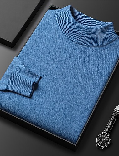  Homme Pull en laine Pull Pull de Noël Sauteur A côtes Tricoter Normal Tricoté Plein Col Ras du Cou Garder au chaud Moderne contemporain Usage quotidien Sortie Vêtement Tenue Automne Hiver Noir Blanche