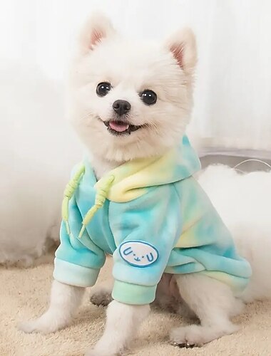  Perros Gatos Saco y Capucha Moda Casual Invierno Templado Transpirable Suave Lavable Cómodo Exterior Casual Diario Ropa para perros for Bichón Frisé Pomerania Animal doméstico del bebé Mariposa Small