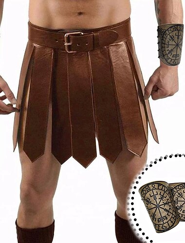  gonnellino da gladiatore romano da uomo set guerriero vichingo retro vintage gonna medievale gonnellino scozzese utility costume cosplay halloween larp club wear