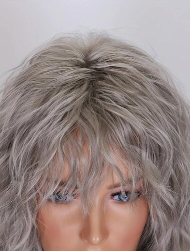  Wit lang watergolfhaar pruiken met pony 20 inch synthetische vezels haarvervangende pruiken voor vrouwen voor anime cosplay halloween kostuum feestkleding