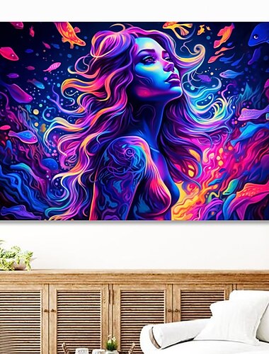  Menschen Wandkunst Leinwand schöne bunte Frau Drucke und Poster abstrakte Porträtbilder dekorative Stoffmalerei für Wohnzimmer Bilder ohne Rahmen