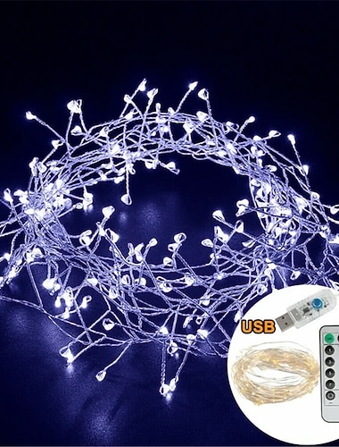  3M 6 m Světelné řetězy Vánoční řetězec světla 100/200 LED diody 2ks 1ks Teplá bílá Bílá Vícebarevné Světla z měděného drátu Prázdninová světla Párty Voděodolné Svatba USB pohánění