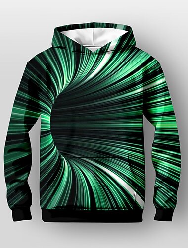  男の子 3D グラフィック パーカー Pullover 長袖 3Dプリント 秋 冬 ファッション ストリートファッション クール 子供 3〜12年 フード付き アウトドア カジュアル 日常 レギュラー