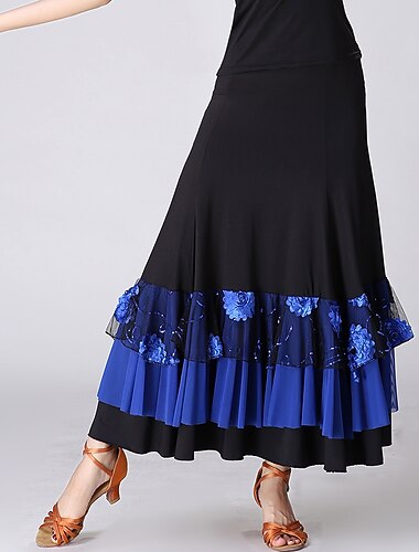  לבוש אקטיבי חצאיות הדפסה שחבור בגדי ריקוד נשים הצגה הדרכה ללא שרוולים גבוה פוליאסטר