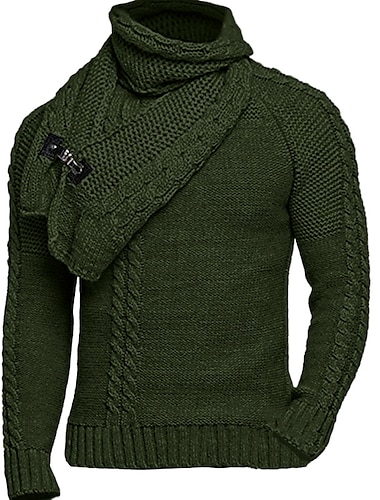  Herren Pullover Rollkragenpulli Kurzer Pullover Strickpullover Gerippt Gedrehtes Stricken Standard Taste Strick Glatt Rollkragen warm halten Moderne zeitgenössische Freizeitskleidung Ausgehen