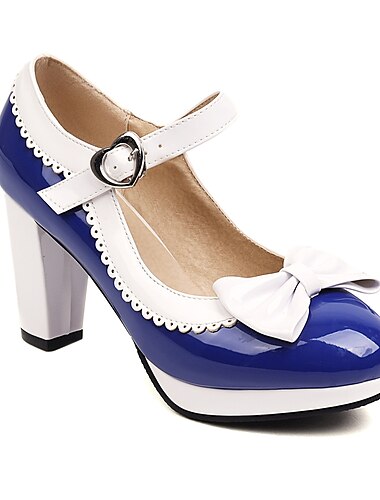 Damen Vintage Lolita Mary Jane Heels mit Schleife und Herzschnalle – Retro Plateaupumps für Cosplay und Partys