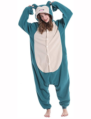  Erwachsene Tier Nachtwäsche Onesie-Kostüm Faschingskostüme Karton Snorlax Pyjamas-Einteiler Kigurumi-Pyjamas Lustiges Kostüm Für Herren und Damen Weihnachten Karneval Karikatur