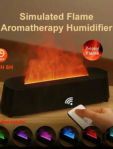  kreativ 3d-simulering flamma luftbefuktare hushåll färgglad atmosfär ljus intelligent fjärrkontroll luftfuktare usb skrivbord tyst stor dimma volym luftfuktare heminredning rumsinredning