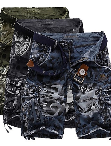  Voor heren Cargoshorts Camouflage shorts Wandelshorts Meerdere zakken Camouflage Kleur camouflage Knielengte Dagelijks Vintage Streetwear Leger Groen blauw