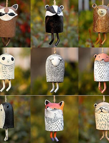  mooie rustieke dierenwindgong boho handgemaakt tuindecor geschenkhars dierendecor cadeau-ideeën tuindecor uniek cadeau 1pcs
