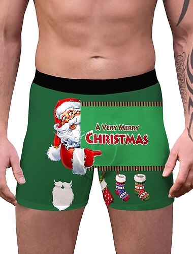  Regalos de Navidad Boxers Cortos Ropa Interior Hombre Navidad Carnaval Mascarada Fiesta de disfraces Navidad Adulto Fiesta Navidad