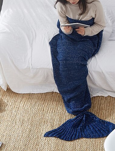  Einfache Meerjungfrauendecke, Meerjungfrauenschwanz-Strickdecke, Überwurfdecke für Babys, personalisierte Babydecken